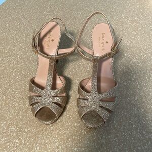 Kate Spade Gold Sparkle Heels